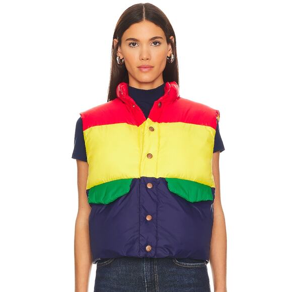 MOTHER The Pillow Talk Tri Color Puffer Vest - Size S - NWT - Picture 1 of 6